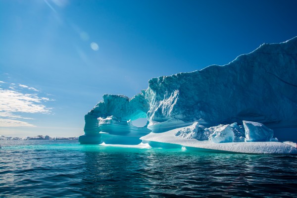 Amazing shine of iceberg. Iceberg in Greenland